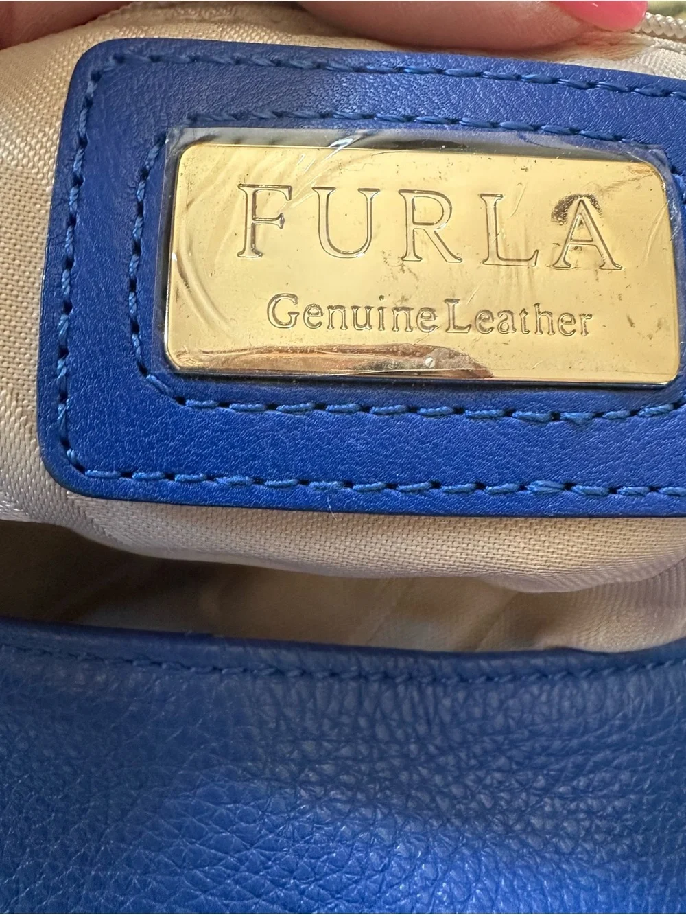 Furla Blue‎ Leather Handbag w/Shoulder Strap